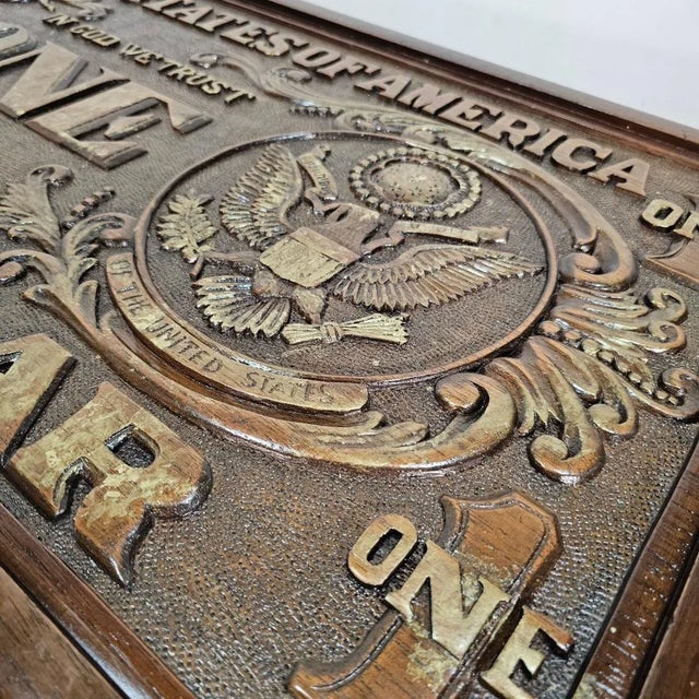 1960s Carved Wood Currency Dollar Bill Coffee Table For Sale - Image 12 of 12