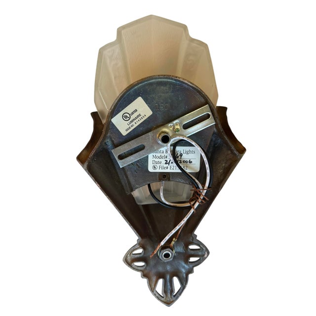 Art Deco Antique Pair of Verdin Company Art Deco Wall Sconces For Sale - Image 3 of 7