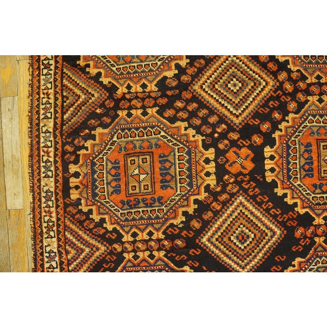 Navy Blue Wonderful Navy Blue Background With Vibrant Details Geometric Pattern Antique Persian Tribal Afshar Rug For Sale - Image 8 of 14