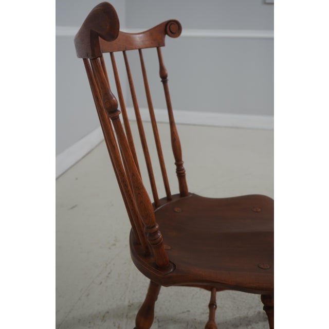 Wood Set of 6 Bench Made Windsor Dining Room Chairs For Sale - Image 7 of 18