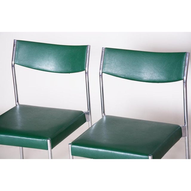 Mid-Century Chairs in Chrome and Leatherette, Central Europe, 1950s, Set of 4 For Sale - Image 6 of 13