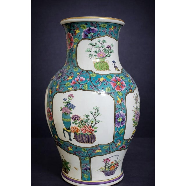 Ceramic Porcelain Vase with Floral Decoration, 1890s For Sale - Image 7 of 7