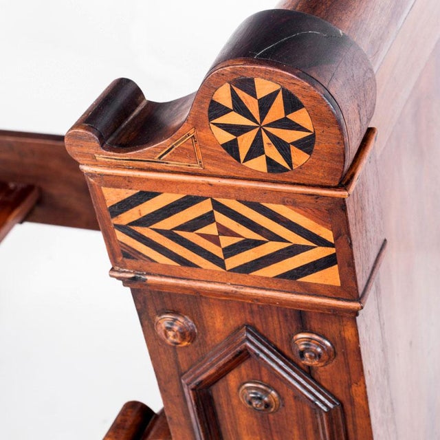 Walnut Single Bed with Marquetry Details, France, 1930s For Sale - Image 12 of 18