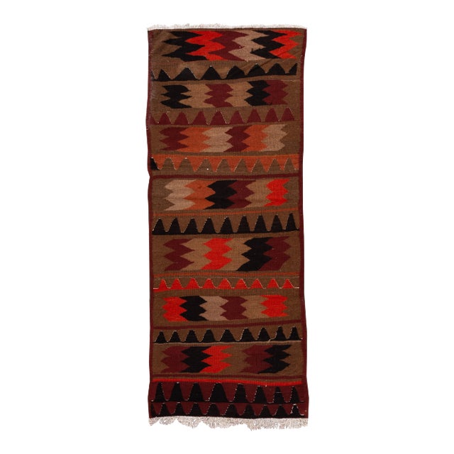 Mid-20th Century Vintage Kilim Runner Rug 3' 6" X 9' 1''. For Sale