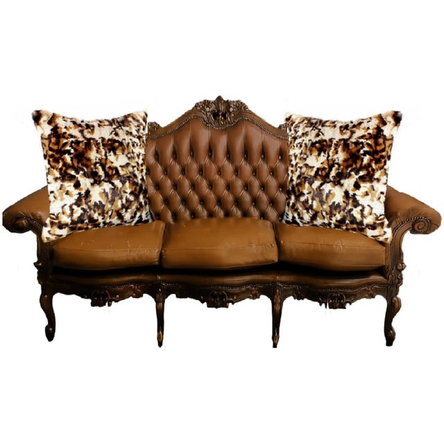 Rustic Vintage Real Fur Cowhide Pillow For Sale - Image 3 of 12