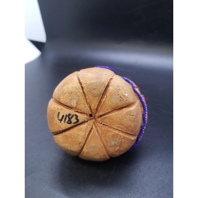 Vintage Huichol Lizard, Mexican Beadwork on Pottery Decor For Sale - Image 4 of 4