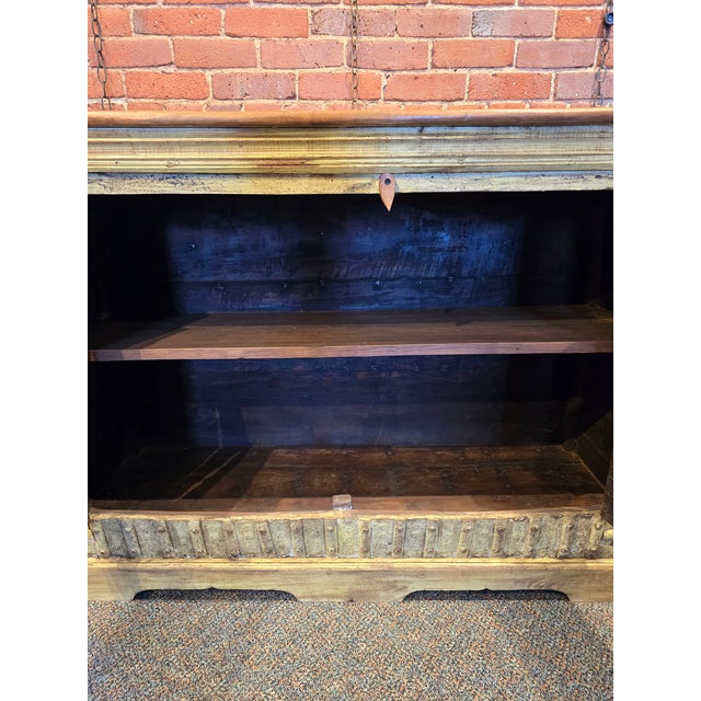 Handcarved Reclaimed Wood Sideboard For Sale - Image 4 of 9