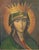 Beautiful vintage sacred icon painting, depicting a graceful Madonna, painted with tempera on masonite technique, coeval...
