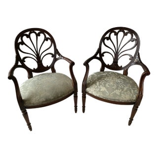 1980s Pair of Vintage Hickory Chair Anthemion Armchairs For Sale