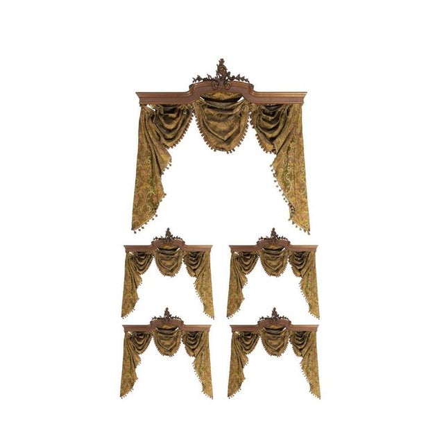 Antique Portuguese Valances in Mahogany, 1800s, Set of 5 For Sale - Image 6 of 6