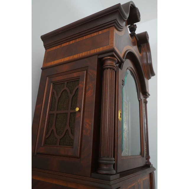 Seth Thomas Inlaid Mahogany 170th Anniversary Grandfather Clock For Sale - Image 15 of 18