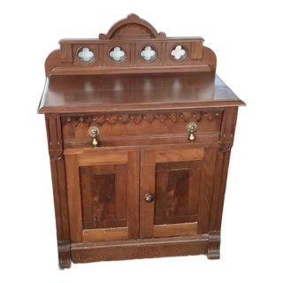 Late 19th Century East Lake Victorian Washstand 2 Piece Set For Sale