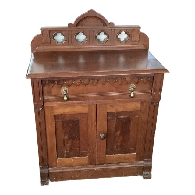 Late 19th Century East Lake Victorian Washstand 2 Piece Set For Sale