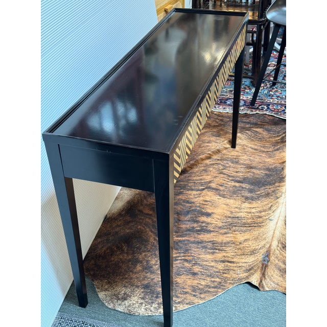 J C Modern Alexander Julian Collection Herringbone Console Table For Sale - Image 9 of 12