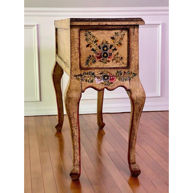 Antique Hand-Painted Console Table/Server, Pennsylvania Dutch Style, C. 1900 For Sale - Image 9 of 17