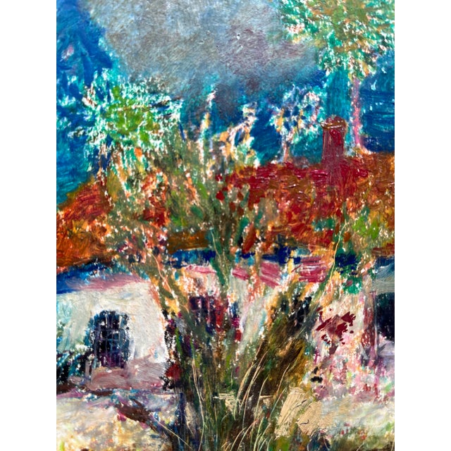 1990s Garden Cottage Acrylic Painting on Board, Signed, 1990s, 10x8 For Sale - Image 5 of 8