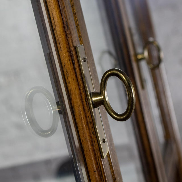 Late 20th Century Campaign Style Oak Curio Cabinet by Drexel Heritage Accolade II Collection For Sale - Image 13 of 18