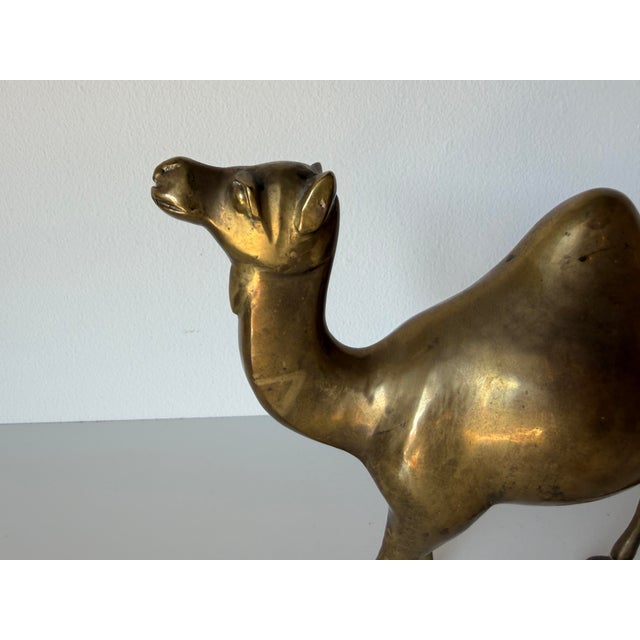 1980s Vintage Solid Brass Camel Figurine Sculpture For Sale - Image 4 of 12