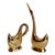 MCM 18k Gold Finish Pair of Sculptural Swan Figurines For Sale