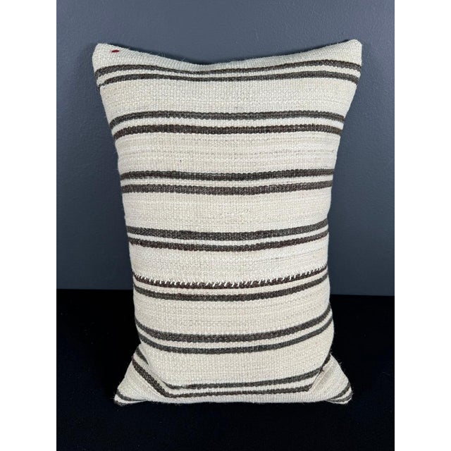 Turkish Hemp Pillow Cushion Natural Beige Brown Pillow Cushion Cover 16 "x 24" For Sale - Image 4 of 4
