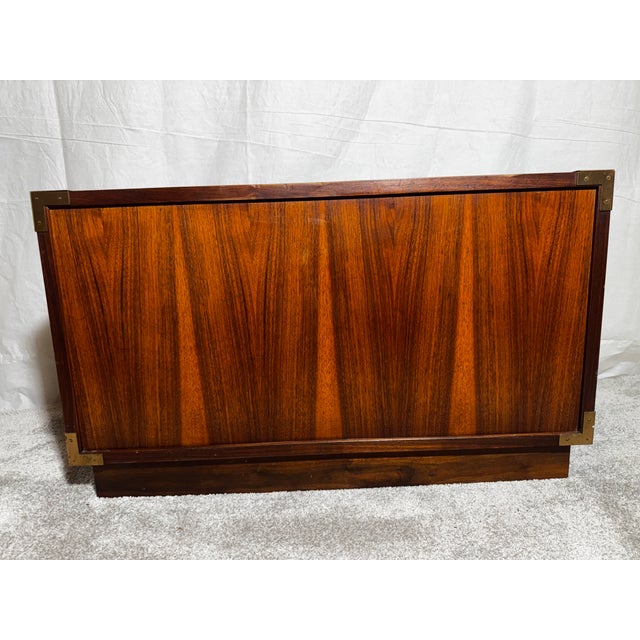 Wood Jack Cartwright Modern Mid-Century Walnut Cabinet With Brass Hardware, Attributed For Sale - Image 7 of 8