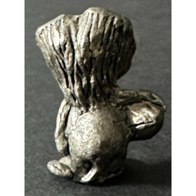 Vintage 1970s Hand Cast Pewter Lion Holding a Football Figurine For Sale In Orlando - Image 6 of 6