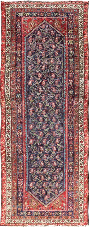 Antique Persian Malayer Runner With Sub-Geometric All-Over Design in Multicolors