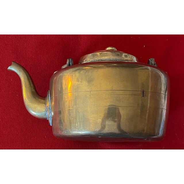 Brass Antique 19th Century English Colonial Brass Tea Kettle For Sale - Image 8 of 18