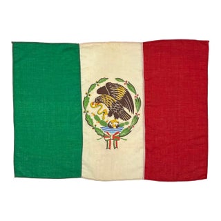 Vintage Wool Flag of Mexico For Sale