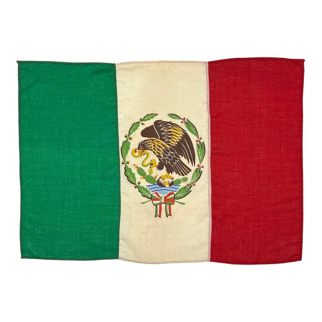 Vintage Wool Flag of Mexico For Sale