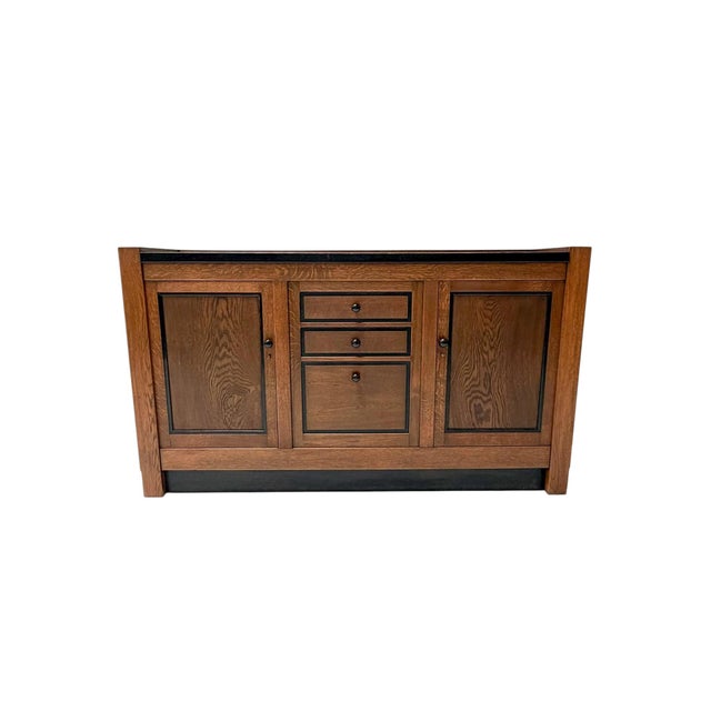 Art Deco Dutch Oak Credenza by J.A. Muntendam, 1920s For Sale - Image 3 of 11