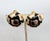 Circa 1980s Modernist goldtone round domed with black enamel "cracks" clip earrings. Marked with Valentino Garavani's "V"...