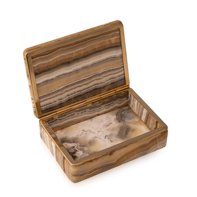 1960s Vintage Italian Onyx Stone Box, 1960 For Sale - Image 5 of 10