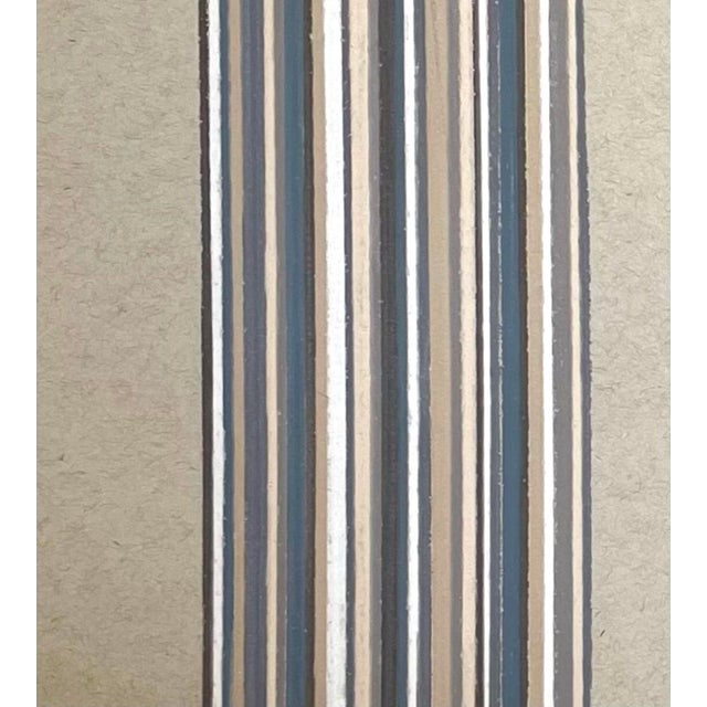 This drawing by Sarah Vaaler features color pencil lines on gray paper. The simple geometric layout makes a bold, colorful...