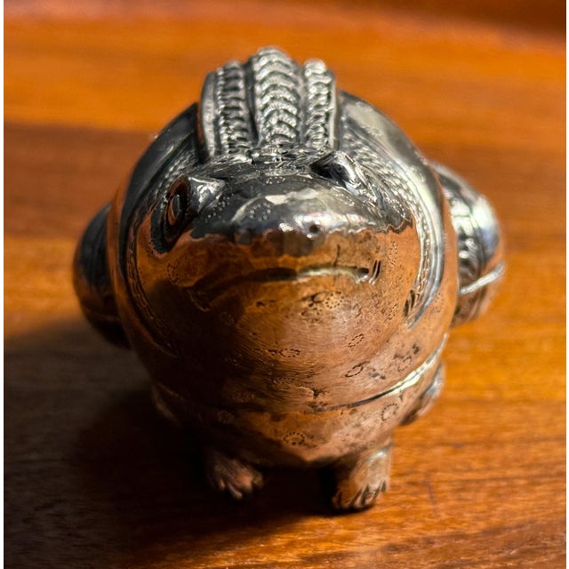Traditional Vintage Cambodian 900 Silver Figural Frog Lidded Trinket Box / Jewelry Box For Sale - Image 3 of 7