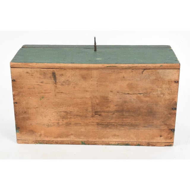 19th Century Large Antique Green Painted Decorative Box, 19th Century For Sale - Image 5 of 5