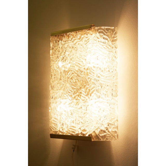 White Large Ice Glass Sconce from J.T. Kalmar For Sale - Image 8 of 8