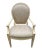 These elegant dining chairs by Century Furniture, Hickory, NC, finished in a high gloss cream color and are upholstered in...