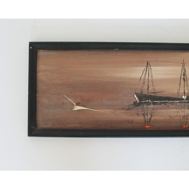 Mid 20th Century Vintage Seascape Oil Painting on Board by Lyman Fritz Hopkins For Sale - Image 5 of 11