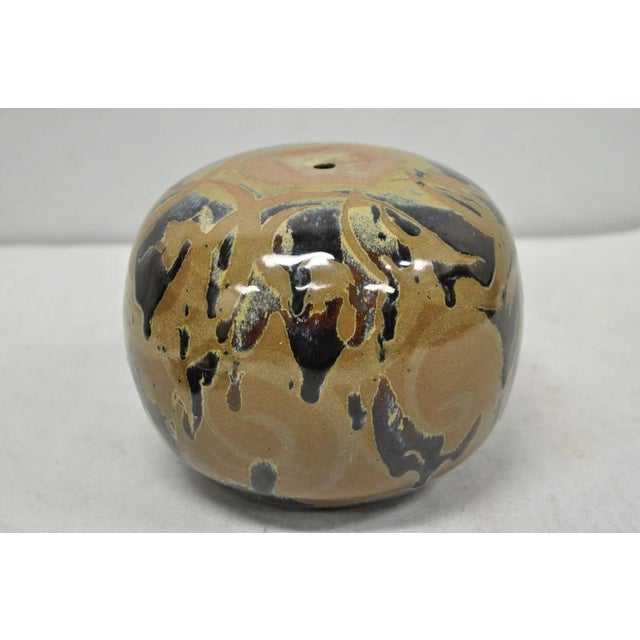 Vintage Alisa Liskin Claussen Studio Signed Ceramic Glazed Pottery Vessel Vase For Sale - Image 11 of 15