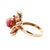 Pink 18k Rose Gold Conch Pearl, Ruby & Pink Sapphire Floral Ring, Size 6 For Sale - Image 8 of 12