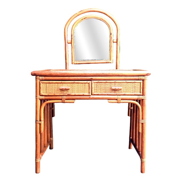 Rattan Dressing Table, 1960s For Sale