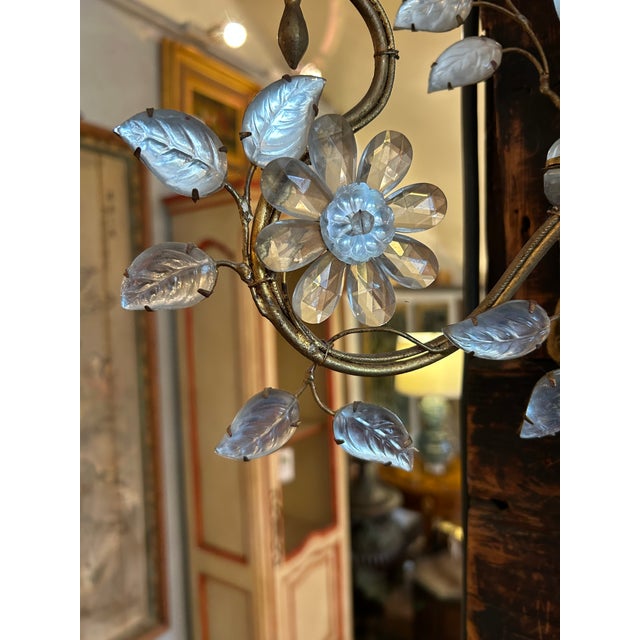 Maison Baguès Maison Baguès Gilt Metal and Rock Crystal Parrot-Form Two-Light Wall Sconces -a Pair For Sale - Image 4 of 11