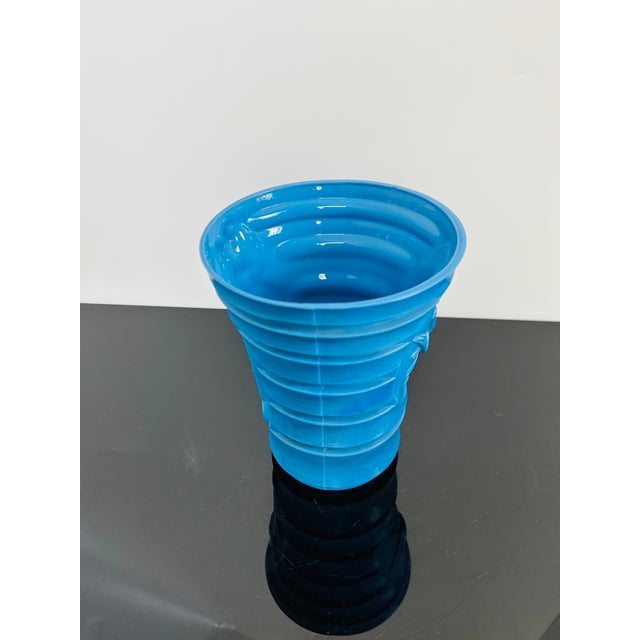 Art Deco Ingrid Model 371 Turquoise Glass Vase by Curt Schlevogt, Czechoslovakia, 1937 For Sale - Image 6 of 10