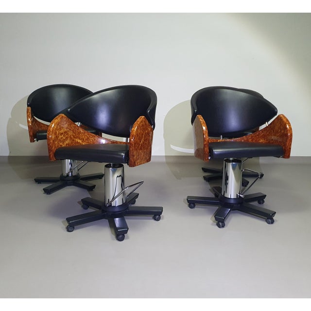 Italian Barber Chairs, 1980s, Set of 4 For Sale - Image 6 of 14