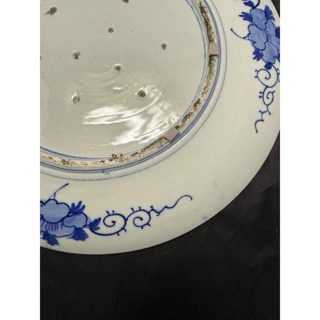 Rare 19c Antique Japanese Blue White Arita Charger Dish Plate Big Platter 18.5” For Sale - Image 11 of 11