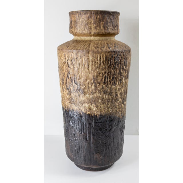 Mid-Century Modern Brown Glazed Pottery Vase, Signed For Sale - Image 4 of 10