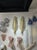 Great pair of modern Murano platinum and gold leaf form sconces. The sconces have been professionally rewired and ready to...
