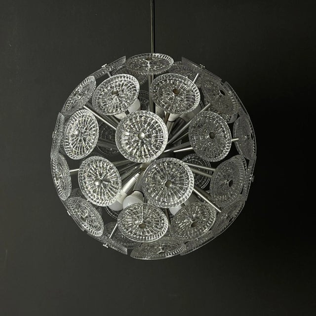 Vintage Crystal Dandelion Chandelier, Italy, 1960s For Sale - Image 10 of 13