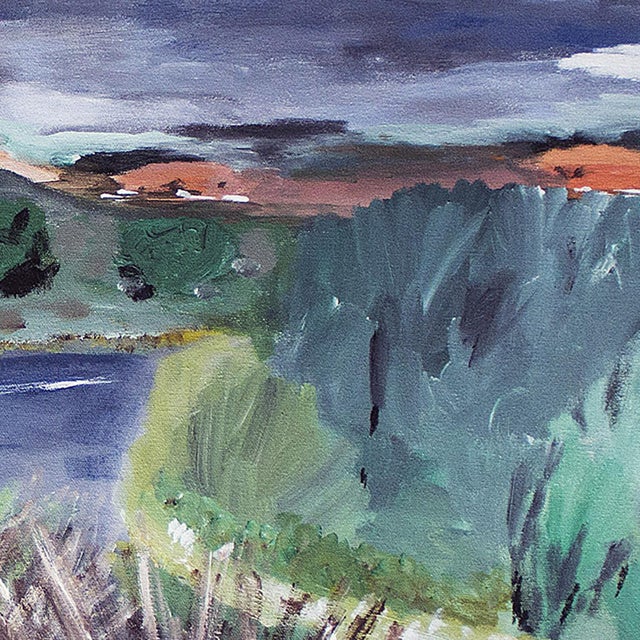 God's Growling — Abstract Landscape Painting, Acrylic on Canvas, 30 × 38 In, Horizontal Format For Sale - Image 4 of 5